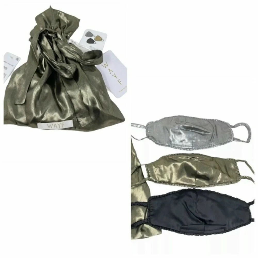 WHOLESALE LOT of 5 WAYF Mask & Carrying Bag 4-Piece Sets, Gray/Silver/Black